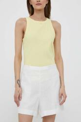 Ralph Lauren pantaloni scurti din in culoarea alb, neted, high waist PPYX-SZD0OW_00X (211906027)