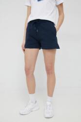 Pepe Jeans pantaloni scurti din bumbac culoarea albastru marin, neted, high waist PPYX-SZD064_59X