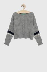 Benetton pulover pentru copii din amestec de lana culoarea gri, light 9BYY-SWG02L_90X