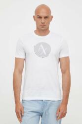 Giorgio Armani tricou din bumbac culoarea alb, cu imprimeu 9BYX-TSM0M4_00X