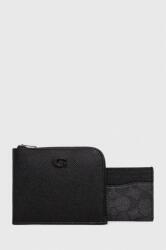 Coach portofel din piele si suport pentru card culoarea negru 9BYX-PFM03M_99X