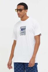 Vans tricou din bumbac culoarea alb, cu imprimeu 9BYX-TSM0W5_00X