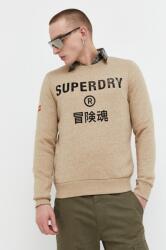 Superdry bluza barbati, culoarea bej, cu imprimeu 9BYX-BLM132_12X
