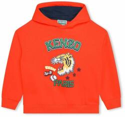 KENZO bluza copii culoarea portocaliu, cu glugă, cu imprimeu 9BYX-BLK04F_23X