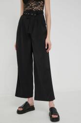 Answear Lab pantaloni femei, culoarea negru, fason culottes, high waist BBYY-SPD079_99X