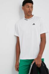 Adidas tricou barbati, culoarea alb, cu imprimeu 9BYX-TSM0GS_00X