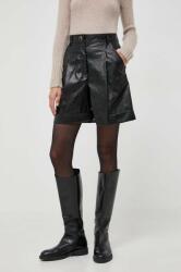 Marella pantaloni scurti femei, culoarea negru, neted, high waist 9BYX-SZD056_99X