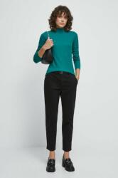 Medicine pantaloni femei, culoarea negru, fason chinos, medium waist ZBYX-SPD040_99X