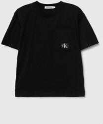Calvin Klein tricou de bumbac pentru copii culoarea negru, cu imprimeu PPYH-TSB00F_99X