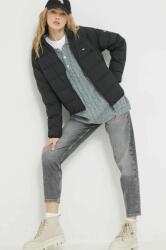 Tommy Jeans geaca de puf femei, culoarea negru, de tranzitie PPYX-KUD02C_99X