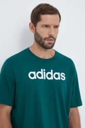 Adidas tricou din bumbac culoarea verde, cu imprimeu IJ8658 9BYX-TSM0FT_77X