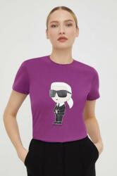 Karl Lagerfeld tricou din bumbac femei, culoarea violet PPYX-TSD0CS_44X