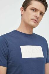 Guess tricou din bumbac culoarea albastru marin, cu imprimeu PPYX-TSM041_59X