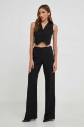 Answear Lab pantaloni femei, culoarea negru, drept, high waist BMYX-SPD024_99X