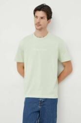 Calvin Klein tricou din bumbac culoarea verde, cu model K10K111346 9BYX-TSM01Y_70X