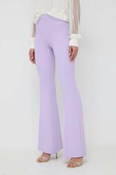 Twinset pantaloni femei, culoarea violet, evazati, high waist 9BYX-SPD0HB_04X