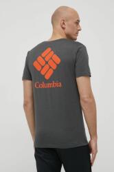 Columbia tricou sport Tech Trail Graphic culoarea gri, cu imprimeu PPYY-TSM1FU_90Y