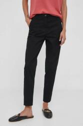 Sisley pantaloni femei, culoarea negru, mulata, high waist 9BYX-SPD0OA_99X