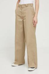 Dickies pantaloni femei, culoarea bej, drept, high waist 9BYX-SPD0G4_80X