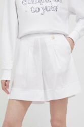 Liu Jo pantaloni scurti femei, culoarea alb, cu imprimeu, high waist PPYX-SZD09H_00X