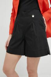 Liu Jo pantaloni scurti femei, culoarea negru, cu imprimeu, high waist PPYX-SZD09H_99X