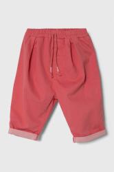 Benetton pantaloni bebe culoarea roz, neted 9BYX-SPG02A_30X