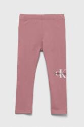 Calvin Klein Jeans leggins copii culoarea roz, cu imprimeu 9BYX-LGK01W_39X