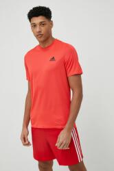 adidas Performance tricou de antrenament Designed for Movement culoarea rosu, neted PPYX-TSM0I9_33X