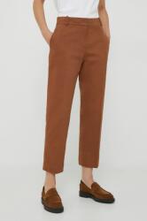 Tommy Hilfiger pantaloni femei, culoarea maro, drept, high waist 9BYX-SPD0SB_82X