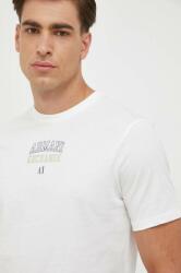 Giorgio Armani tricou din bumbac culoarea alb, cu imprimeu 9BYX-TSM0MH_00X
