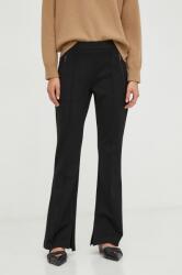 Weekend Max Mara pantaloni femei, culoarea negru, drept, high waist 9BYX-SPD0IB_99X