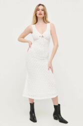 Bardot rochie culoarea alb, midi, drept PPYX-SUD2WE_00X