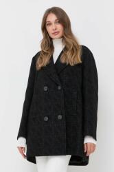 PINKO palton de lana culoarea negru, de tranzitie, cu doua randuri de nasturi 9BYX-KPD01B_99X
