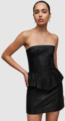AllSaints rochie de piele WL068Z CASSIE LEA RUFFLE DR culoarea negru, mini, mulata 9BYX-SUD1R5_99X