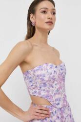 Bardot corset culoarea violet, in modele florale PPYX-BDD0AT_04X