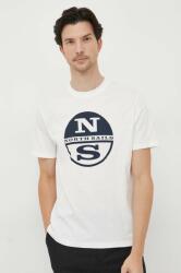 North Sails tricou din bumbac culoarea alb, cu imprimeu 9BYX-TSM0N1_00X