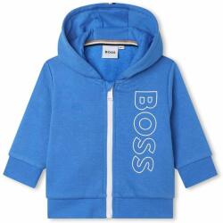 HUGO BOSS bluza bebe culoarea albastru marin, cu glugă, cu imprimeu 9BYX-BLK01B_59X