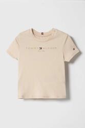 Tommy Hilfiger tricou de bumbac pentru copii culoarea bej 9BYX-TSG03Y_12X