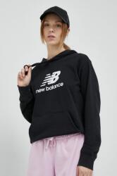 New Balance bluza femei, culoarea negru, cu glugă, modelator PPYX-BLD11A_99X