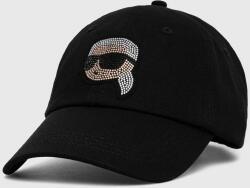 Karl Lagerfeld șapcă de baseball din bumbac culoarea negru, cu imprimeu 9BYX-CAD0GH_99X