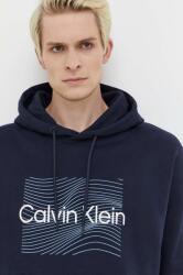 Calvin Klein hanorac de bumbac barbati, culoarea albastru marin, cu glugă, cu imprimeu 9BYX-BLM1DO_59X
