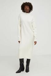 ANSWEAR rochie din amestec de lana culoarea bej, midi, oversize BMYX-SUD0D9_80X