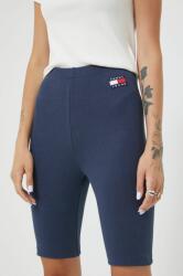 Tommy Jeans pantaloni scurti femei, culoarea albastru marin, cu imprimeu, high waist 9BYY-SZD016_59X