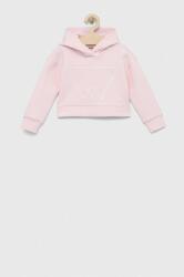 GUESS bluza copii culoarea roz, cu glugă, cu imprimeu PPYX-BLG01M_30X