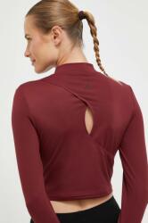 Adidas longsleeve de yoga Studio culoarea bordo, cu turtleneck 9BYX-BUD02O_93X