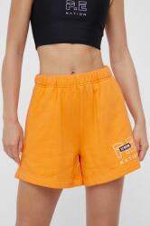 P. E Nation Pantaloni scurți din bumbac femei, culoarea portocaliu, material neted, high waist 9BY8-SZD07M_22X