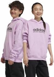 Adidas bluza copii culoarea violet, cu glugă, cu imprimeu 9BYX-BLK074_04X