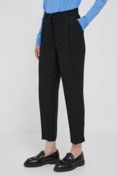 Sisley pantaloni femei, culoarea negru, fason tigareta, high waist 9BYX-SPD0OS_99X