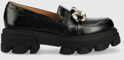 Charles Footwear mocasini de piele Mey femei, culoarea negru, cu platforma, Mey. Loafer MPYX-OBD00B_99X