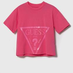 GUESS tricou de bumbac pentru copii culoarea roz 9BYX-TSG004_42X